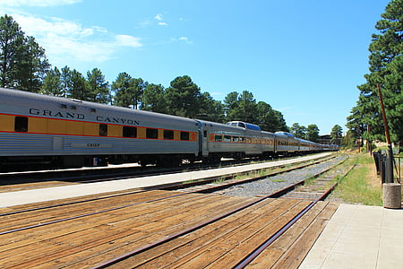 train, america, large canyon, railroad, station