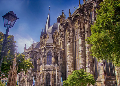 Cáchy, Německo, Kostel Panny Marie, budova, Architektura, orientační bod, město