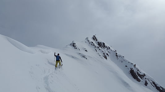 backcountry skiiing, Allgäu, zirve, Elfer ostgipfel, çapraz Zirvesi, kar, Şube