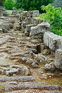 mur de pedra, blocs, trencat, antiga, ruïnes, Arqueologia, ruïna antiga