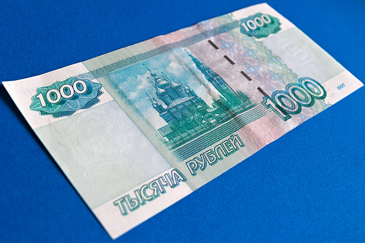 finance, peníze, Rubl ruský, tisíc rublů