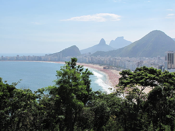 Brasil, Rio de janeiro, Leme, mar, praia, verde, Mata Atlântica