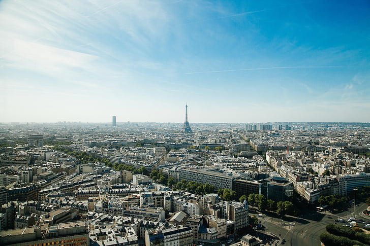 chụp từ trên không, Xem, thành phố, ngôi nhà, cảnh quan, bầu trời, Paris
