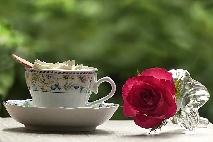 thức uống, cà phê, kem, thưởng thức, Hoa hồng, Làm đẹp