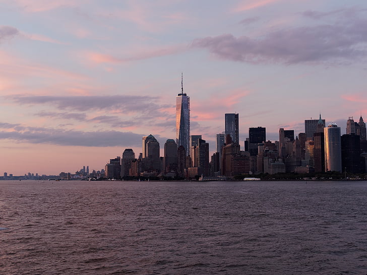 New york, stad, skyline, NYC, het platform, gebouwen, torens
