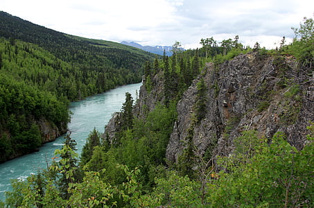 alaska, landscape, wilderness, nature, water, river, kenai