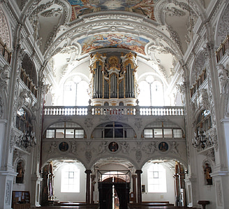 Benediktbeuern, St benedikt, kloster, kyrkan, orgel, interiör, katolska