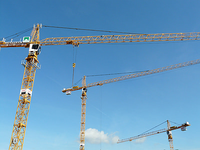 Crane, baukran, pekerjaan konstruksi, langit, teknologi, situs, membangun