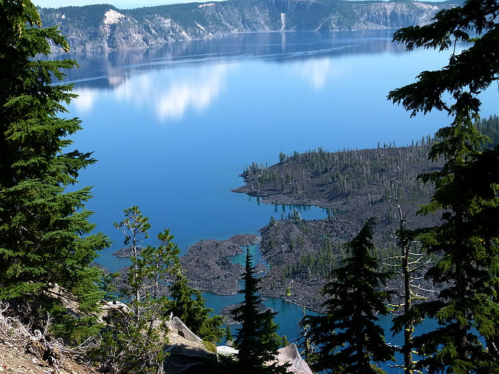 Danau kawah, Oregon, Amerika Serikat, pemandangan, alam, Gunung berapi, erosi