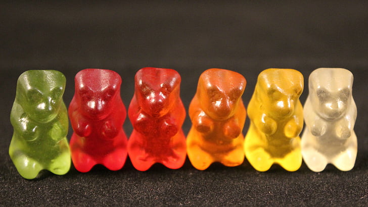 Gummibärchen, Gummi bears, édesség, szín, finom