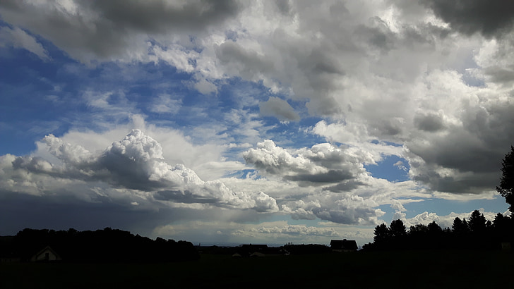 clouds, sky, landscape, dark clouds, covered sky, clouds form