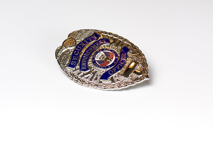 badge, cop, security, pin, law, symbol, policeman