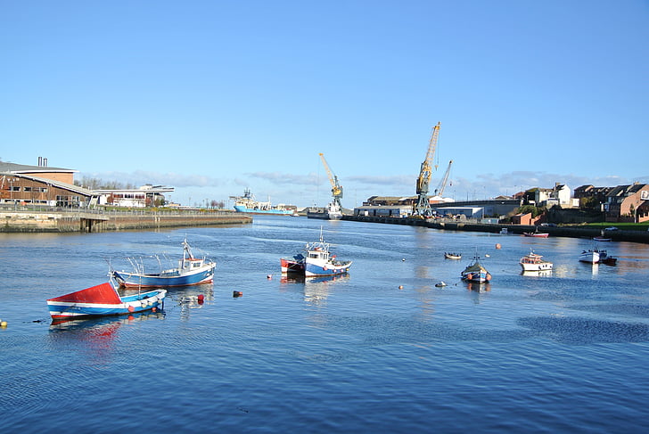 bateaux, Sunderland, port, bateau nautique, eau, Harbor