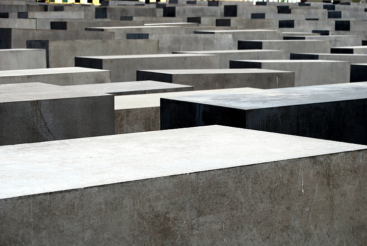 memorial, holocaust, cemetery, hebrew, berlin, cement, germany