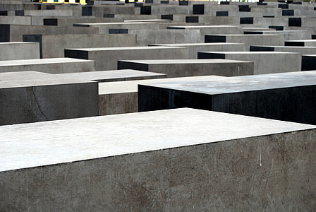 emlékmű, holokauszt, temető, héber, Berlin, cement, Németország