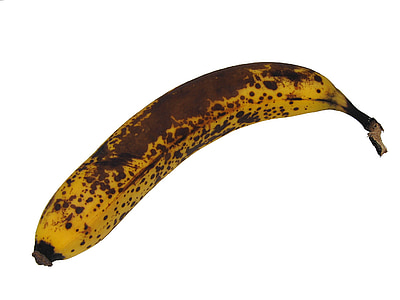 bananų, Maži, pastebėtas, pernokusių, vaisių, geltona