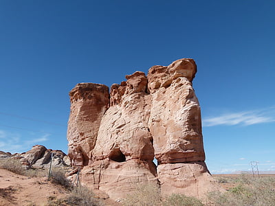 rode rots, zandsteen, erosie heet, droog, rotsformatie, woestijn, natuur