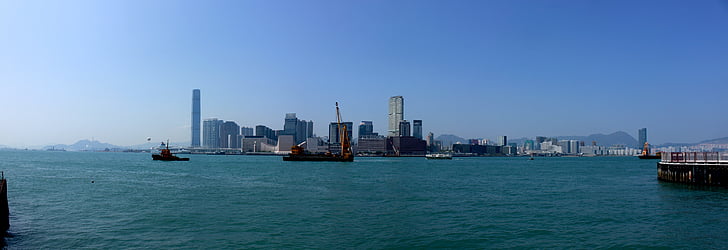 la península de kowloon, Victoria Londres, paisaje urbano, horizonte urbano, rascacielos, Asia, arquitectura