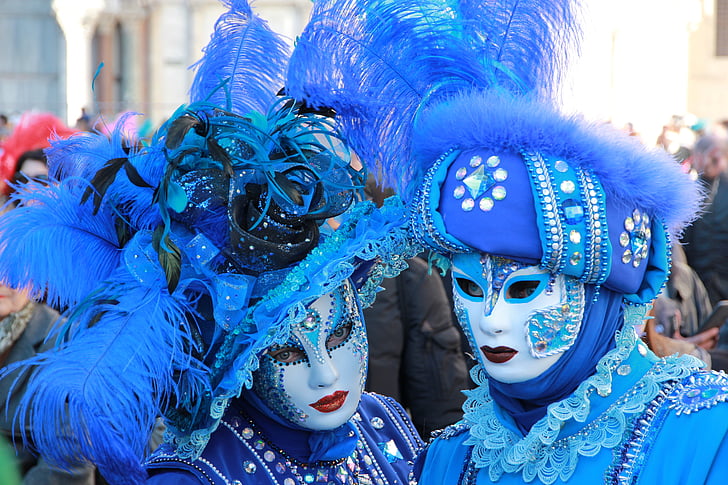 traje, máscaras, colores, armonía, Venecia - Italia, máscara - disfraz, Carnaval
