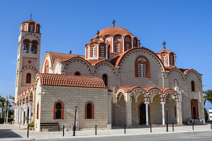 Cypern, Paralimni, Ayia varvara, kyrkan, ortodoxa, arkitektur, religion