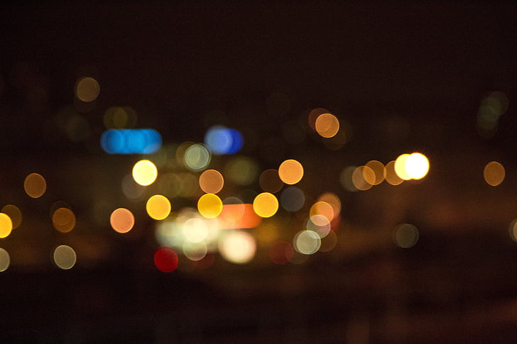 bokeh, night, lights, blur, bright, glowing, blurred