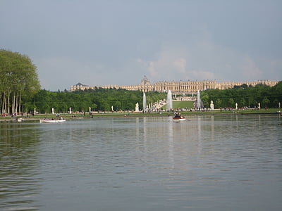 Versailles, Castle, pièce d'eau, Park, haven, arkitektur, floden