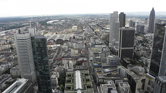 Frankfurt, Nemecko, Architektúra, Skyline, mesto, Panoráma mesta, veža