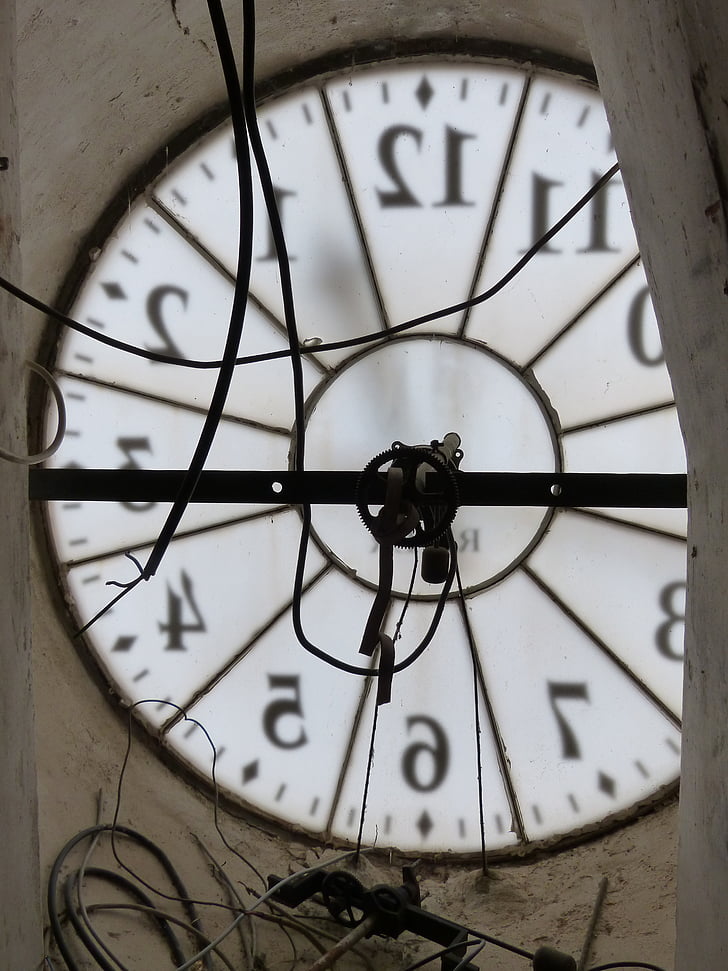 horloge, tour de la cloche, heures de tour, mécanisme de, de l’intérieur, tripes
