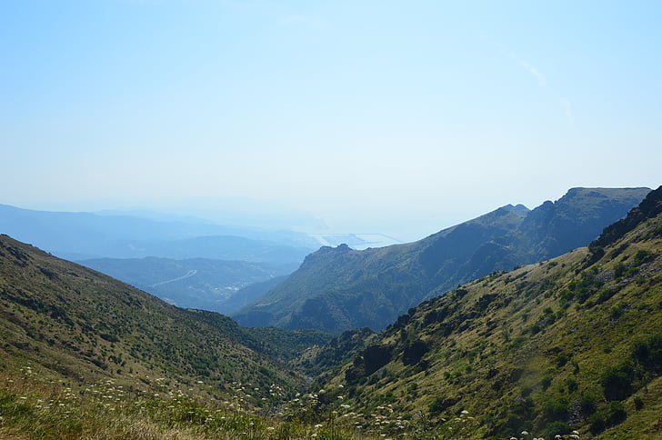 faiallo, høydene, Genova, Liguria, gå, landskapet, blå himmel