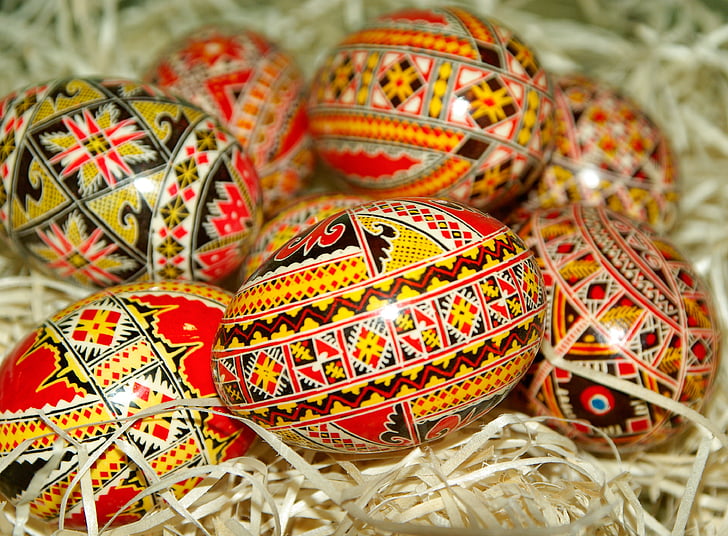 Румыния, Пасхальные яйца, крашеные яйца, солома, Пасха, культуры, украшения