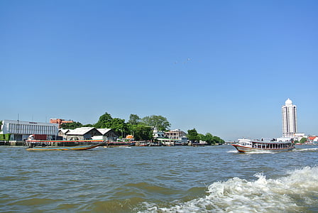 방콕, 태국, 강, 선박, 여행
