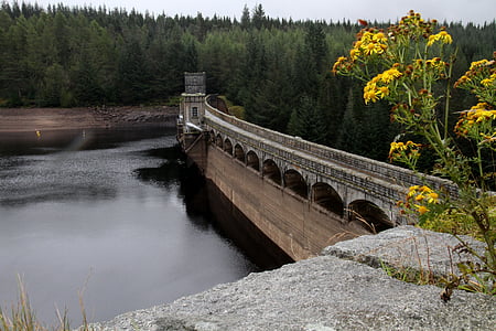Dam, Laggan přehrada, Vysočina, vodní elektrárna, Skotsko