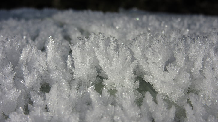Eiskristalle, Eis, Raureif, Kälte, Winter, Kristalle, viele