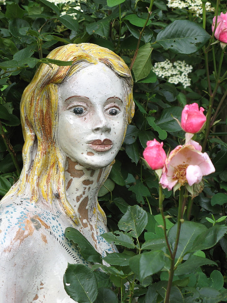 escultura, càries, Art, jardí, Rosa, esporàdics