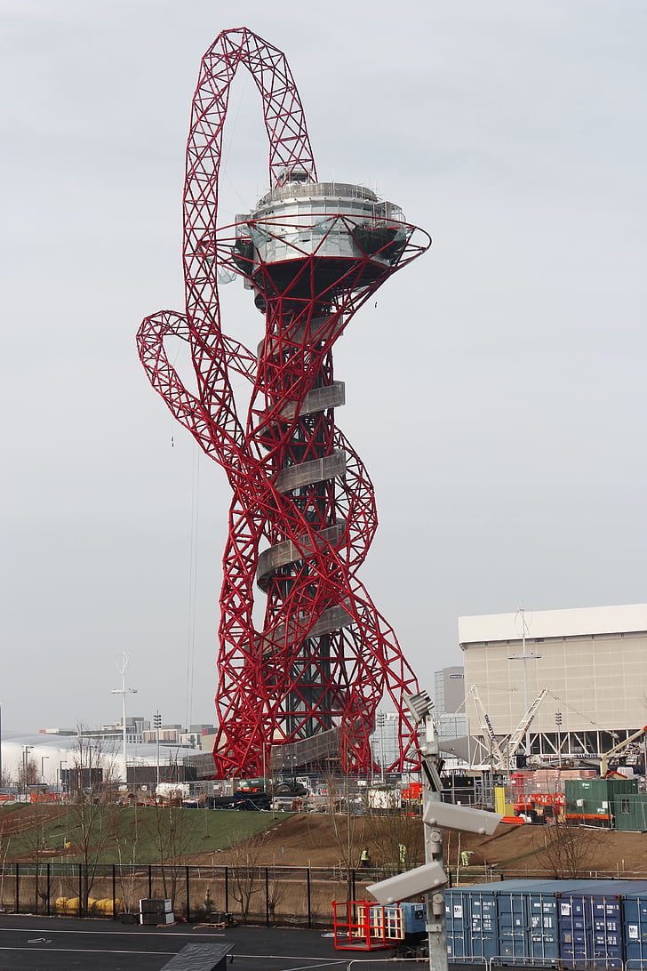 London, Stratford, olimpijske vasi, Torre, London 2012, olimpijskih igrah, rdeča