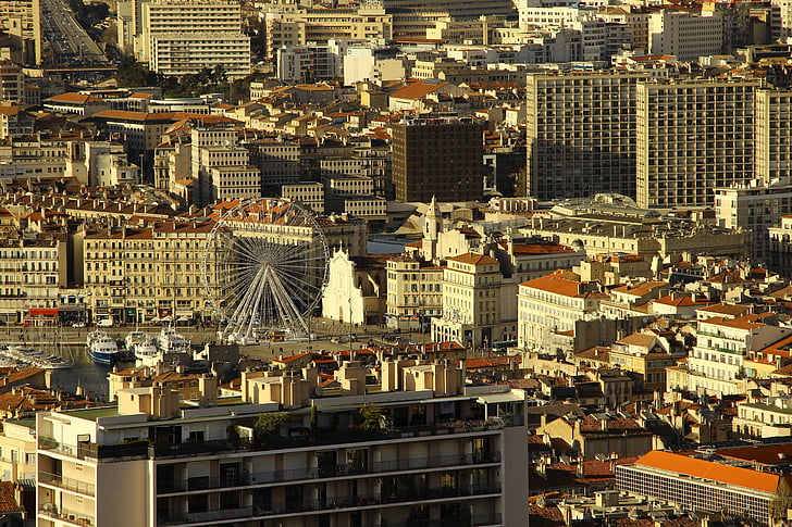 Marseille, pariserhjul, hamn