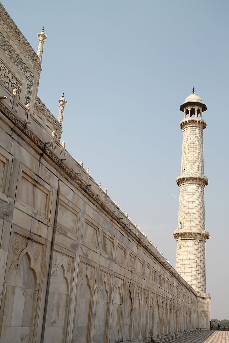 Tajmahal Minara, Taj, Minara, Zastanawiam się, Indyjski, punkt orientacyjny, Architektura