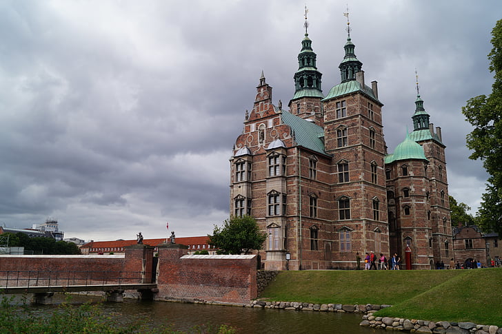 dänermark, Château, ciel gris, architecture, célèbre place, histoire, tour