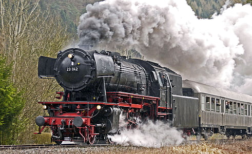 完全な蒸気, 蒸気機関車, 加速, 煙突, 蒸気, 煙, シリンダー蒸気