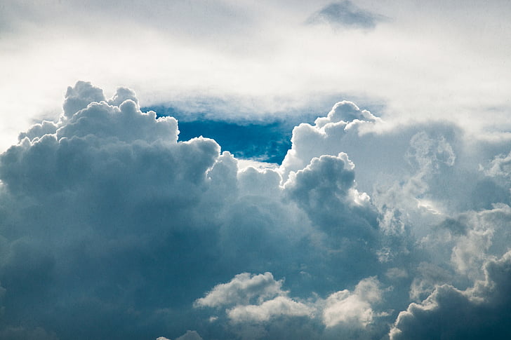 iš lėktuvo, nuotrauka, nimbustratus, Gamta, dangus, debesys, mėlyna