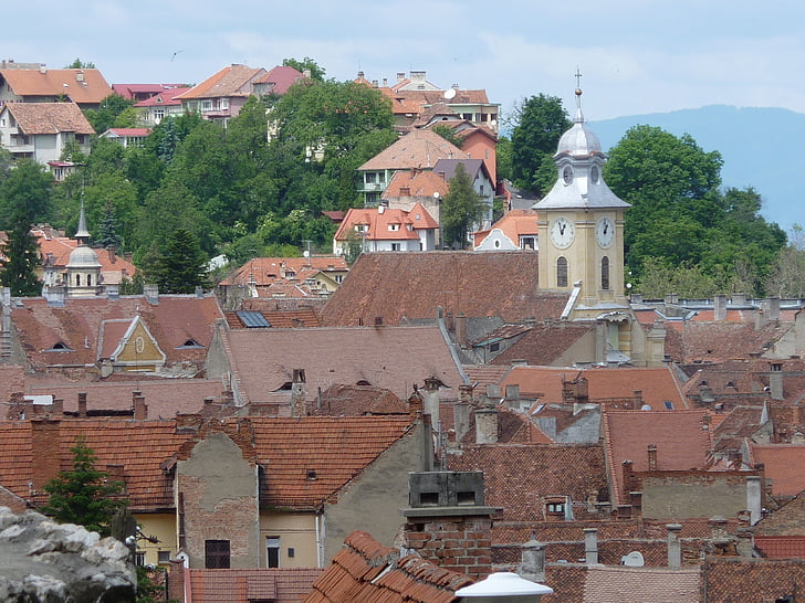 Brasov, lama, Kota, Kota, bangunan, Eropa, arsitektur