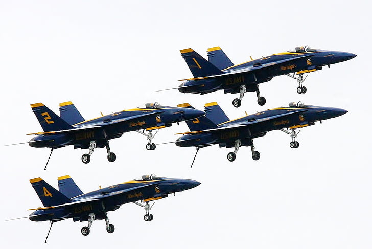 avión, ángulos de azul, avión, Feria del mar, Seattle, avión militar, jet de combate