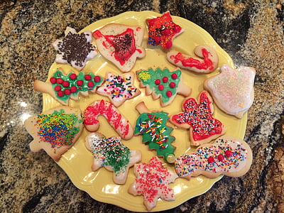Χριστούγεννα, τα cookies, Πλάκα, κουζίνα, Ενοικιαζόμενα, τροφίμων, Χριστουγεννιάτικα μπισκότα