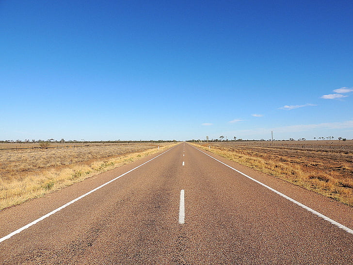 strada, Outback, Australia, outback australiano, isolare, ovest, aride