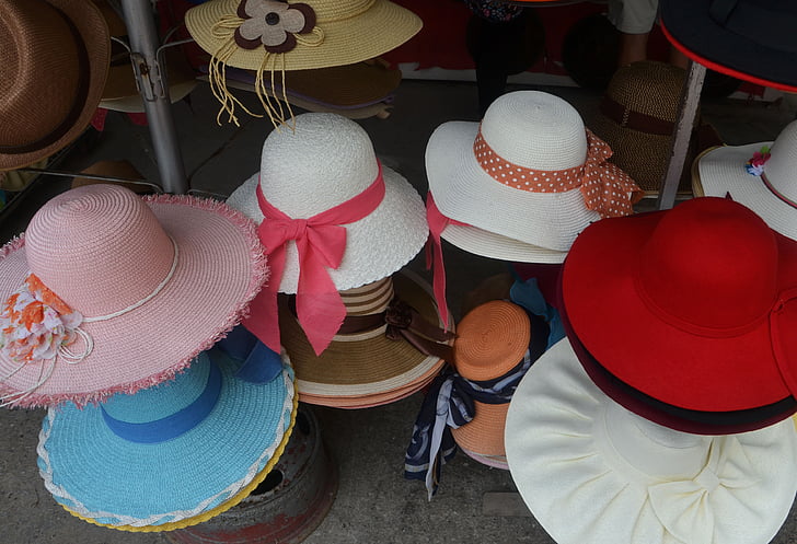 pălării, femei pe cap de uzură, Veşminte de cap, moda, îmbrăcăminte, vara, albastru