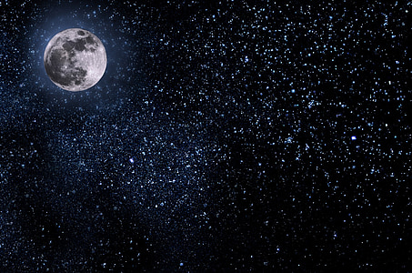 noc, niebo, Księżyc, gwiazdy, północy, Halloween, ciemne