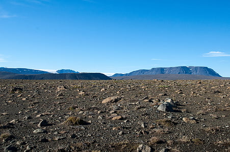 rocks, mountains, blue sky, landscape, iceland, horizon
