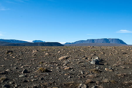 Rocks, bergen, blå himmel, landskap, Island, Horisont