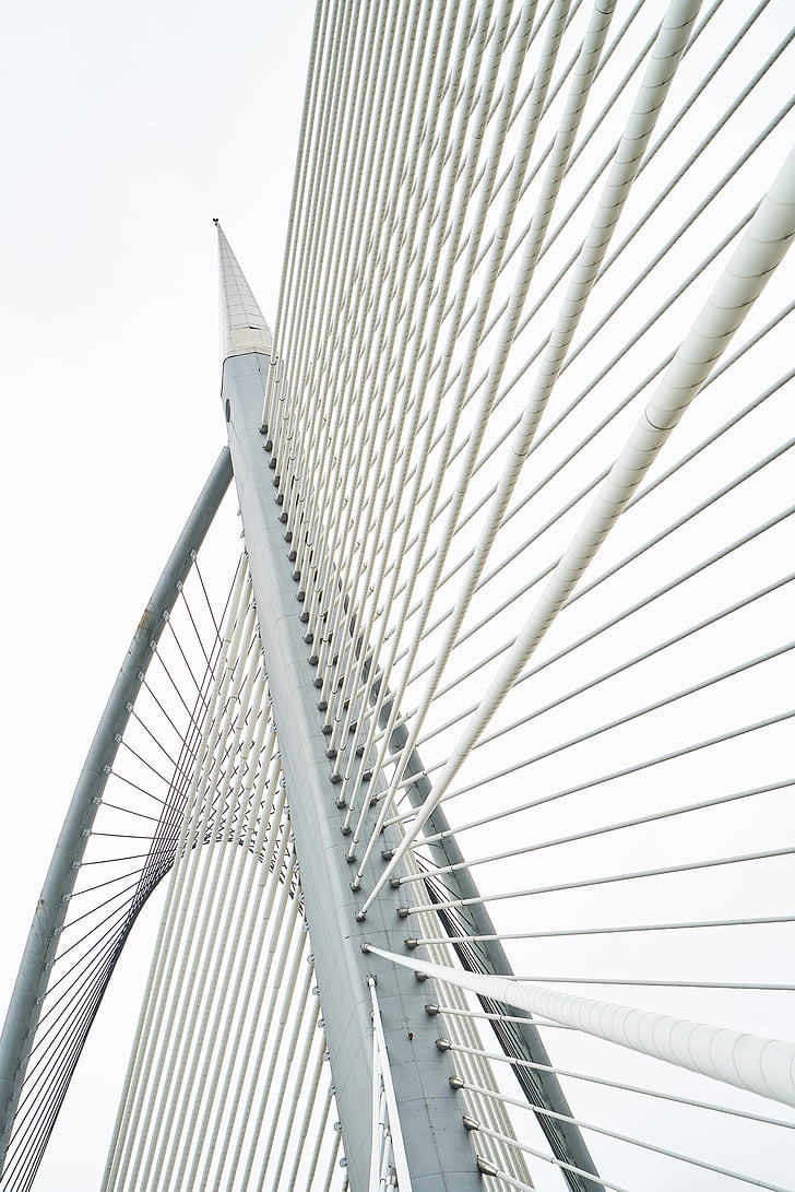 Bridge, moderne, stål, Daniel, hvit, geometriske figurer, design