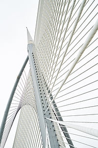 Most, współczesny, stali, Daniel, biały, kształty geometryczne, konstrukcja